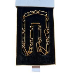 Abbott Lyon Gold Figaro Chain Necklace Heart And 'B' And 'C' Personalized